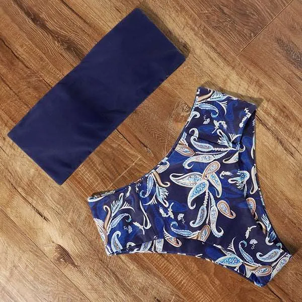Bandeau top and  High Waist Bikini set - Swimsuit