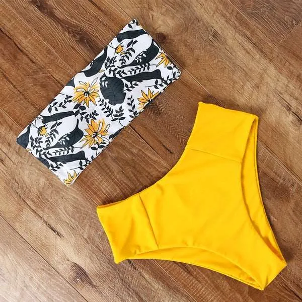 Bandeau top and  High Waist Bikini set - Swimsuit