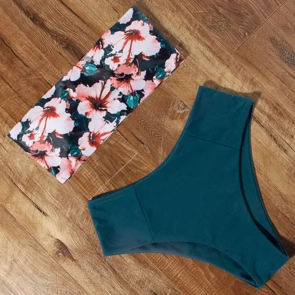 Bandeau top and  High Waist Bikini set - Swimsuit