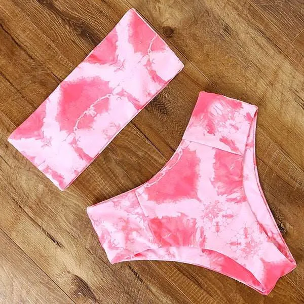 Bandeau top and  High Waist Bikini set - Swimsuit