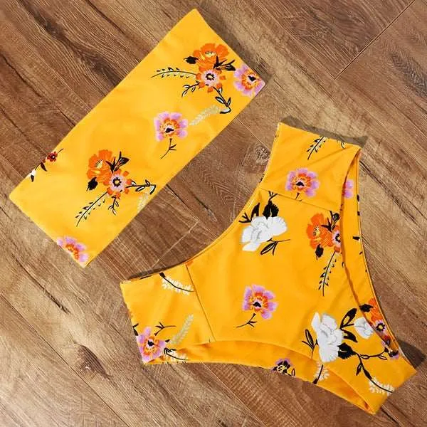 Bandeau top and  High Waist Bikini set - Swimsuit