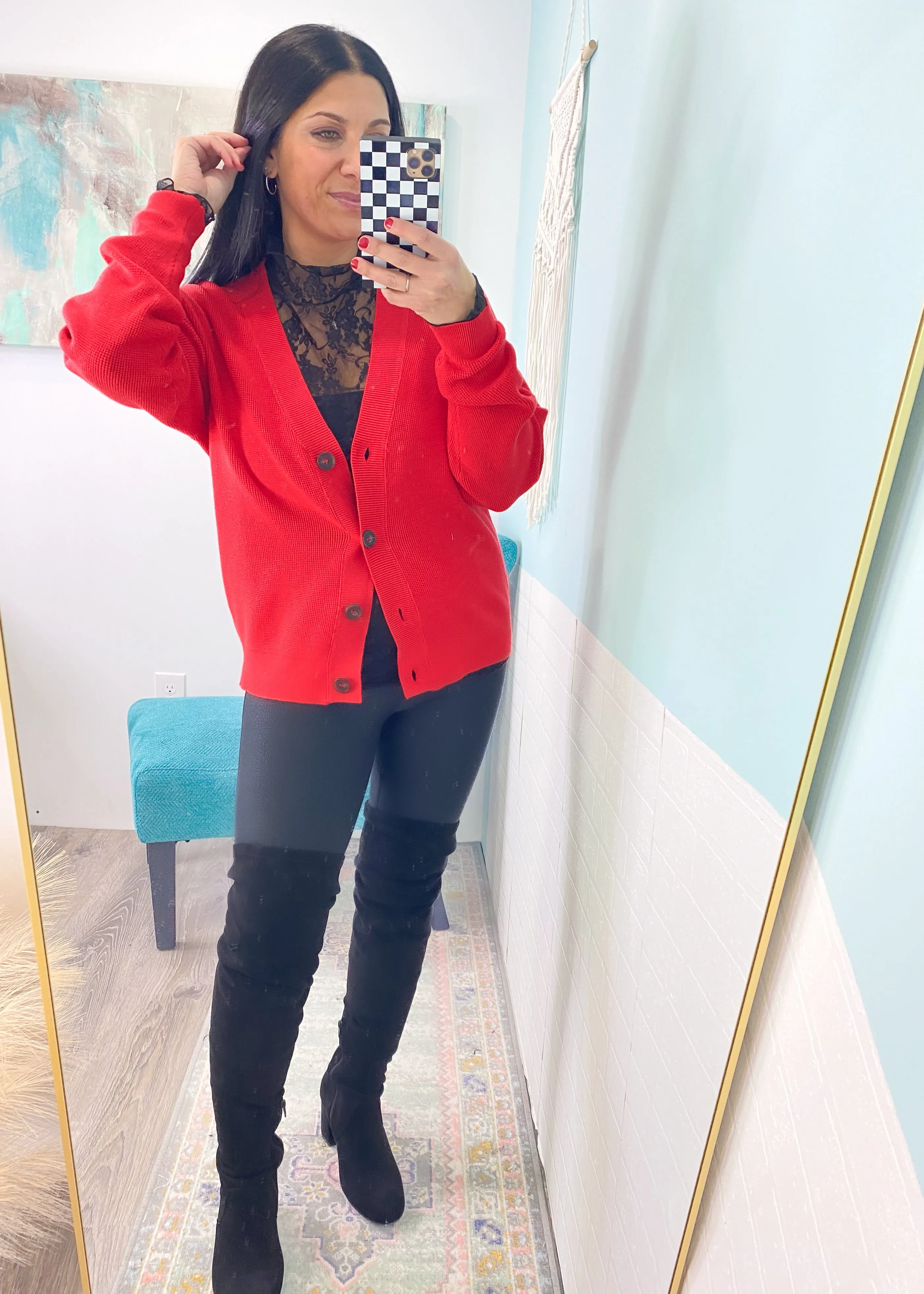 *DOORBUSTER* 'Sabrina' Ruby Red Button Front Soft Cardigan