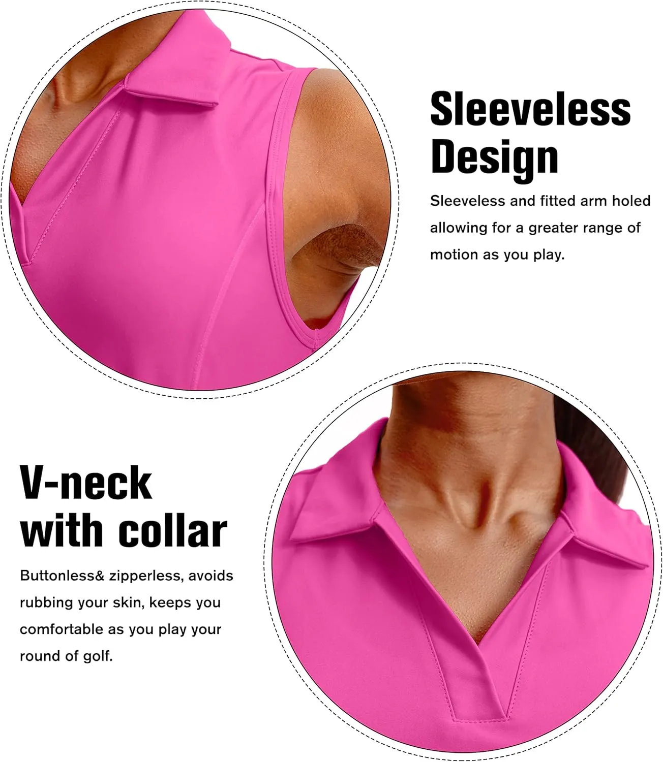 G Gradual Women's Sleeveless Golf Polo Shirts Tennis Quick Dry Collared Tank Tops V-Neck Polos for Women