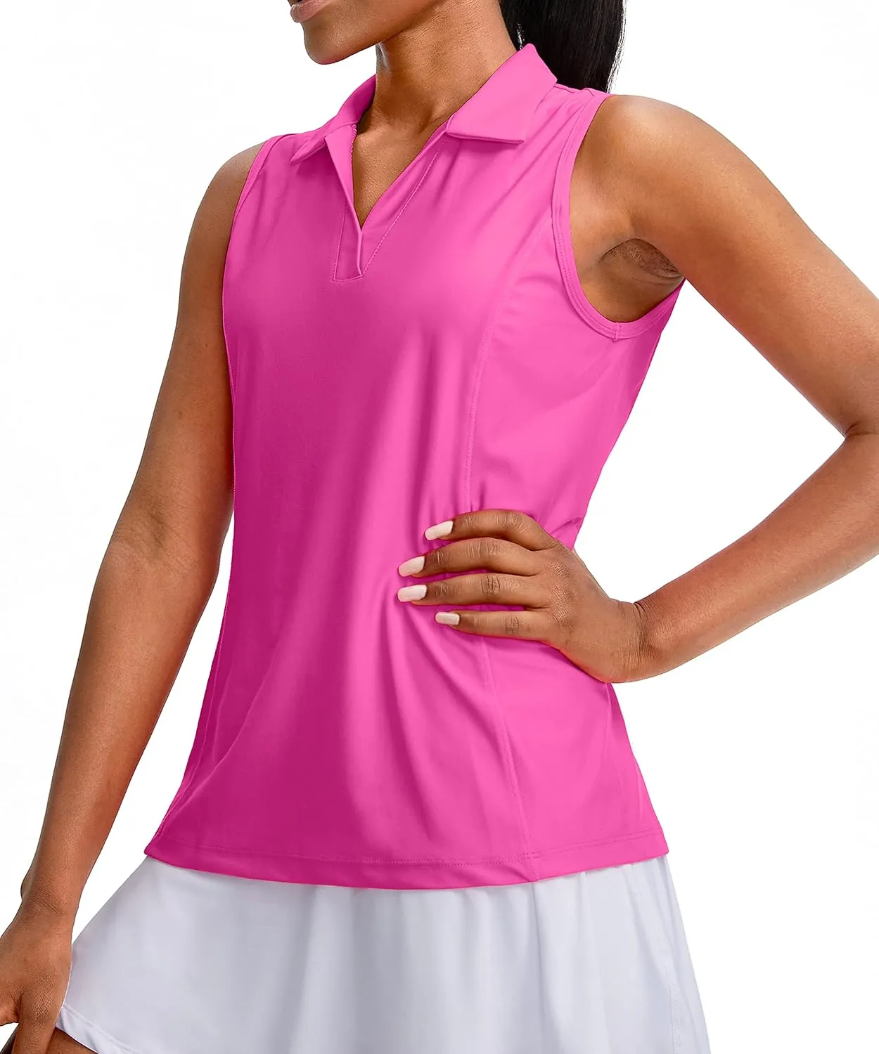 G Gradual Women's Sleeveless Golf Polo Shirts Tennis Quick Dry Collared Tank Tops V-Neck Polos for Women