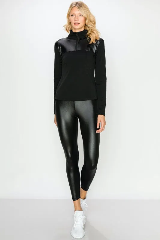 Glossy Accent Leggings