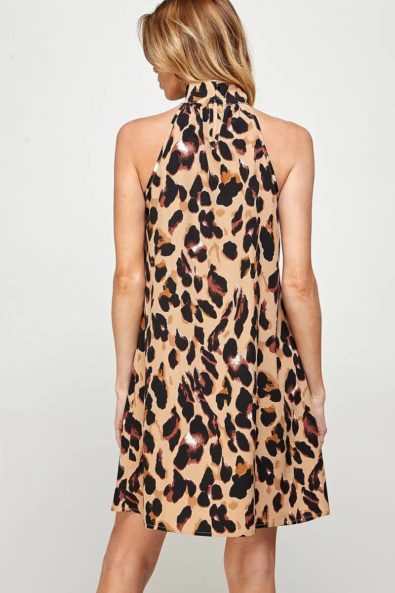 Halter Animal Print Dress