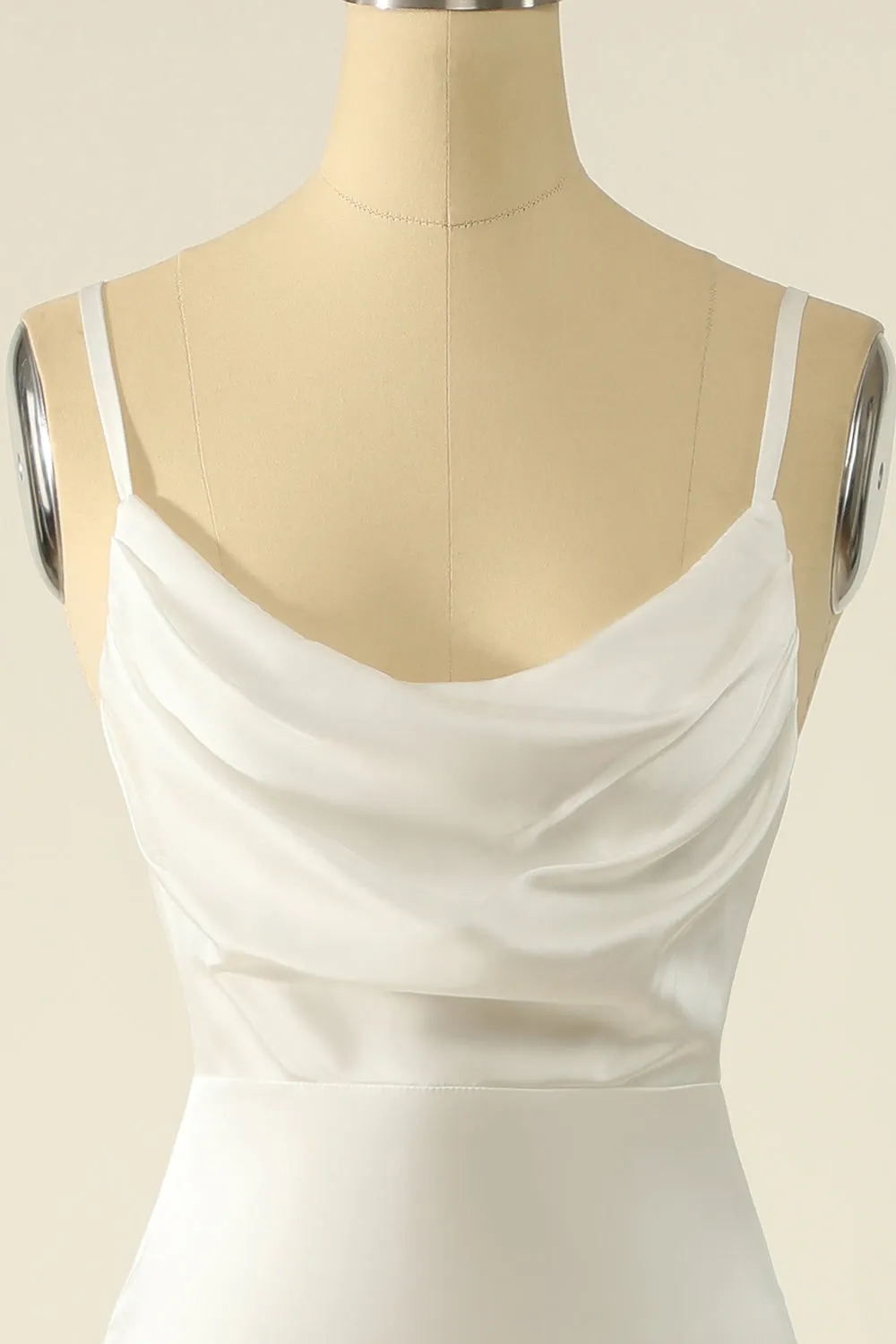 Ivory Satin Simple Bridal Dress