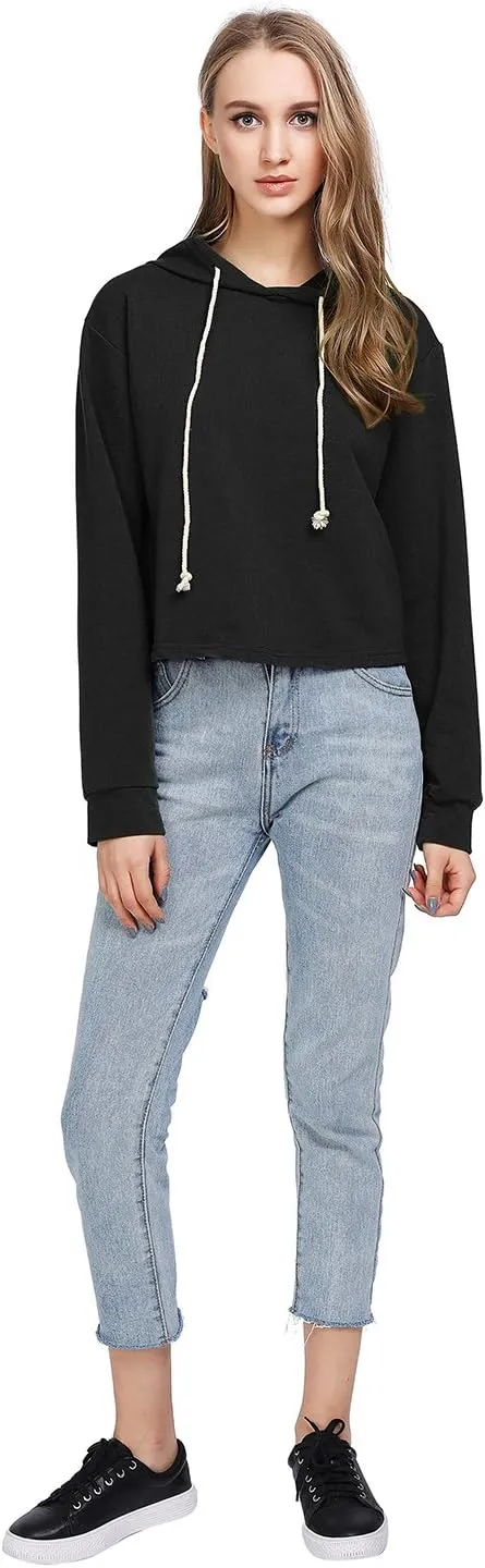 MakeMeChic Women's Cropped Hoodie Casual Workout Crop Sweatshirt Tops