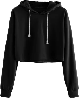 MakeMeChic Women's Cropped Hoodie Casual Workout Crop Sweatshirt Tops