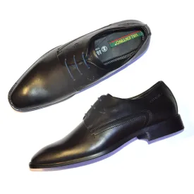 Men Premium Leather Black Lace-Up Formal Derby Shoes (Giness-55)