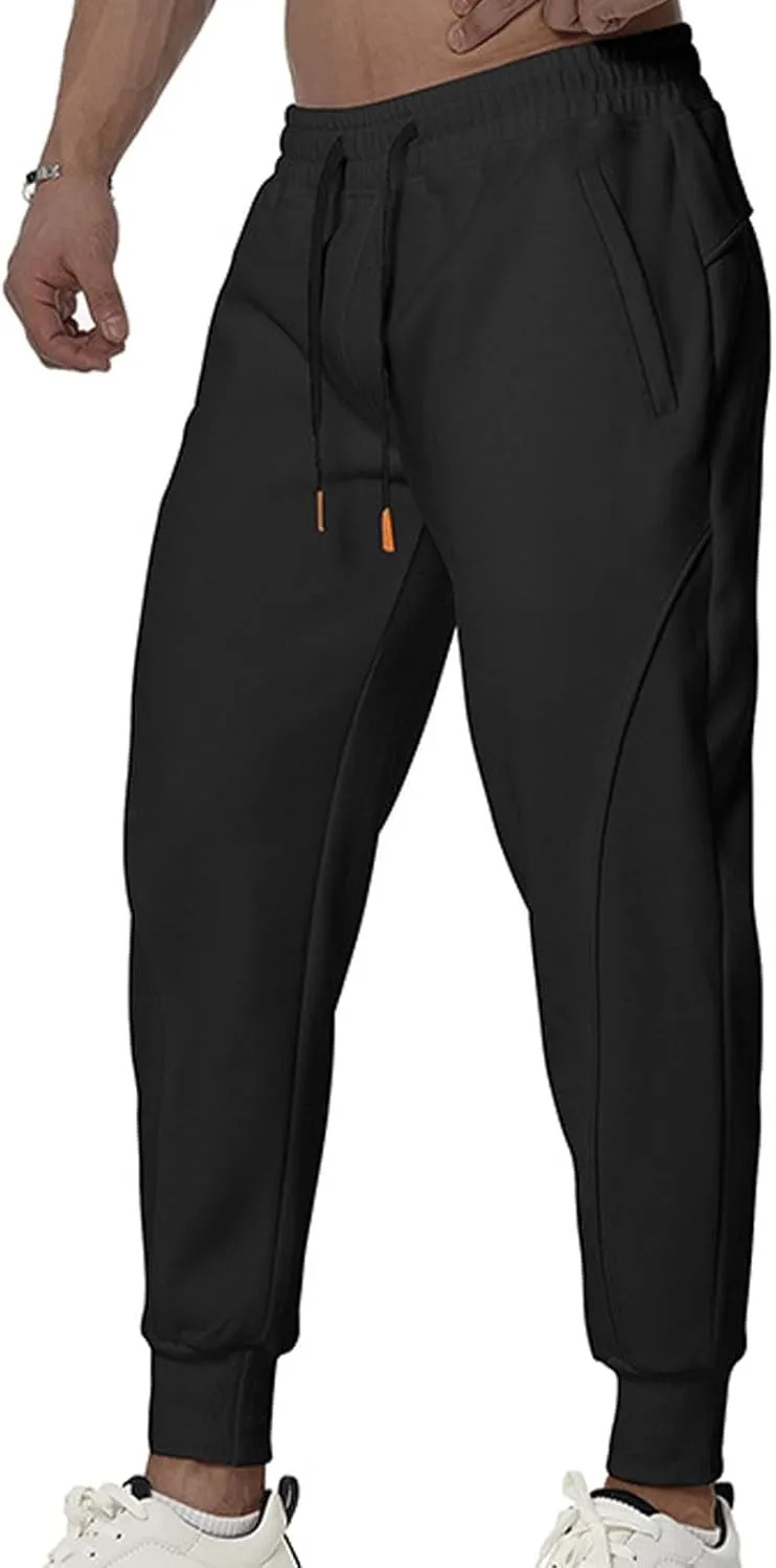Mens Workout Joggers Pants, Men Tapered Bodybuilding Gym Joggers, Athletic Running Sweatpants with Pockets
