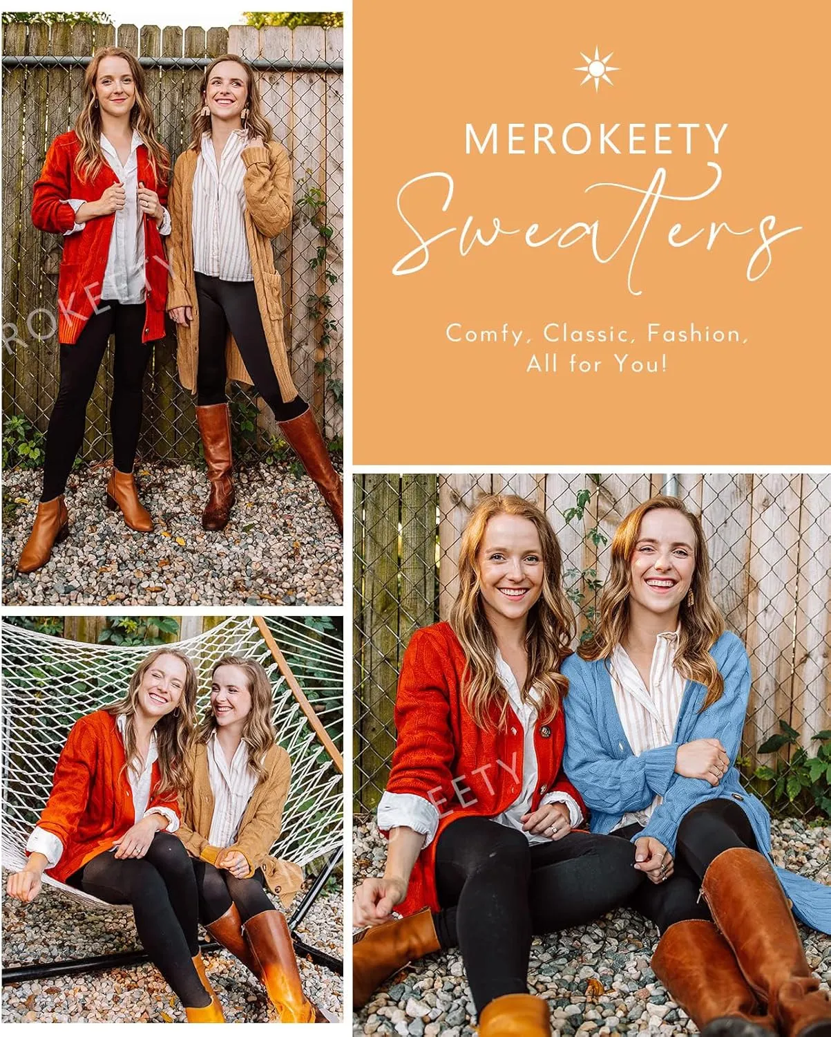 MEROKEETY Women's 2025 Fall Long Sleeve Cable Knit Sweater Open Front Cardigan Button Loose Outerwear