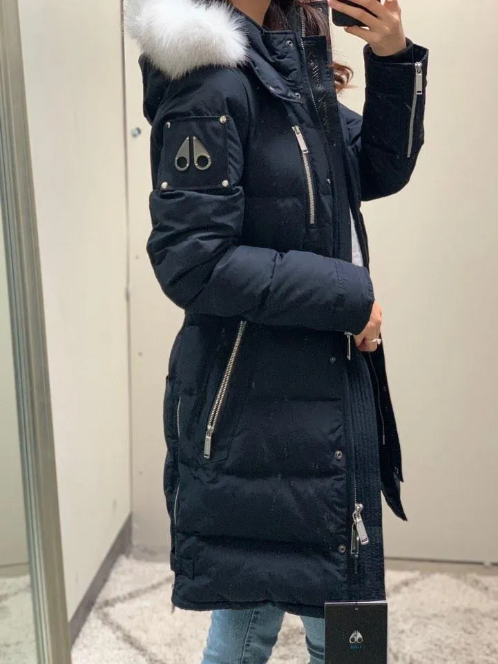 Moose Knuckles Women's Palmerston Parka Navy/Natural Fox Fur M30LP222 401