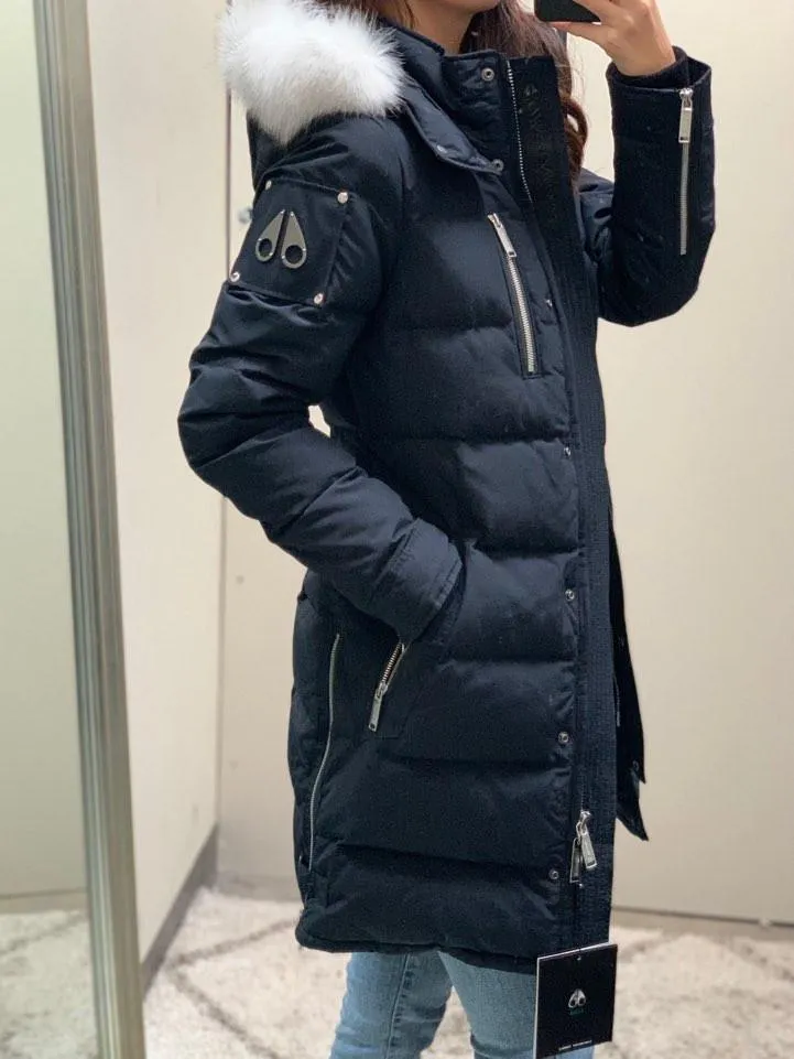 Moose Knuckles Women's Palmerston Parka Navy/Natural Fox Fur M30LP222 401