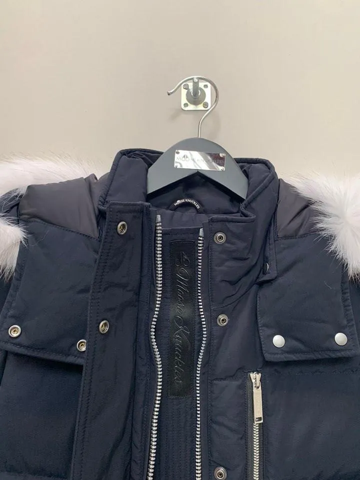 Moose Knuckles Women's Palmerston Parka Navy/Natural Fox Fur M30LP222 401