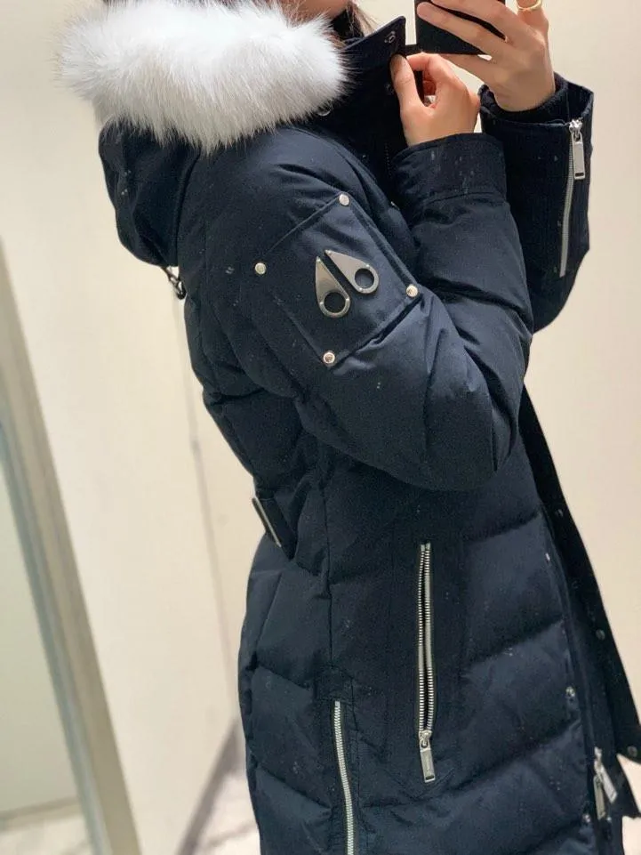 Moose Knuckles Women's Palmerston Parka Navy/Natural Fox Fur M30LP222 401