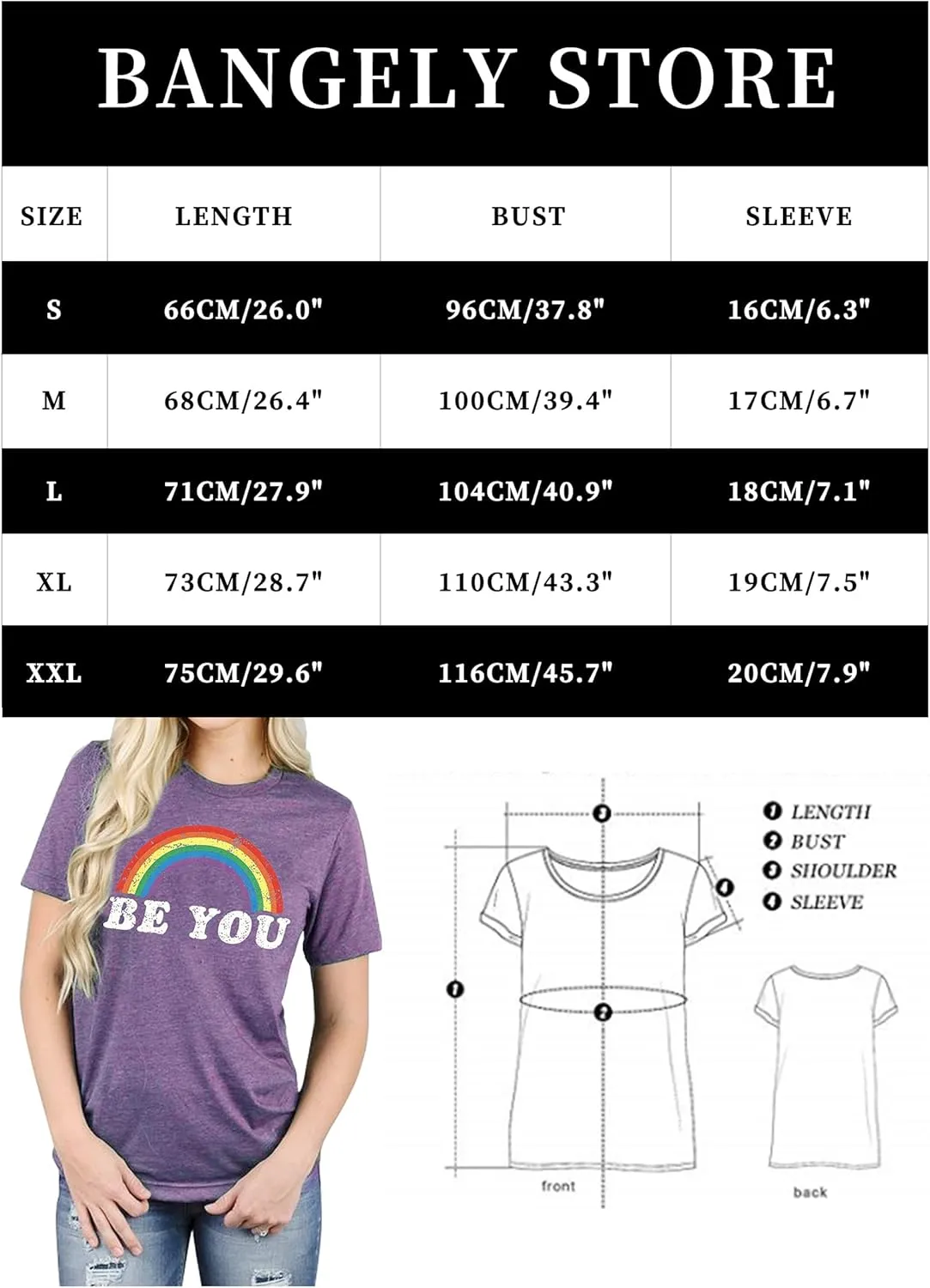 Pride Shirt Women Rainbow Graphic Tees Funny Be You Letter Print T Shirt LGBT Equality Shirts Casual Short Sleeve Tops