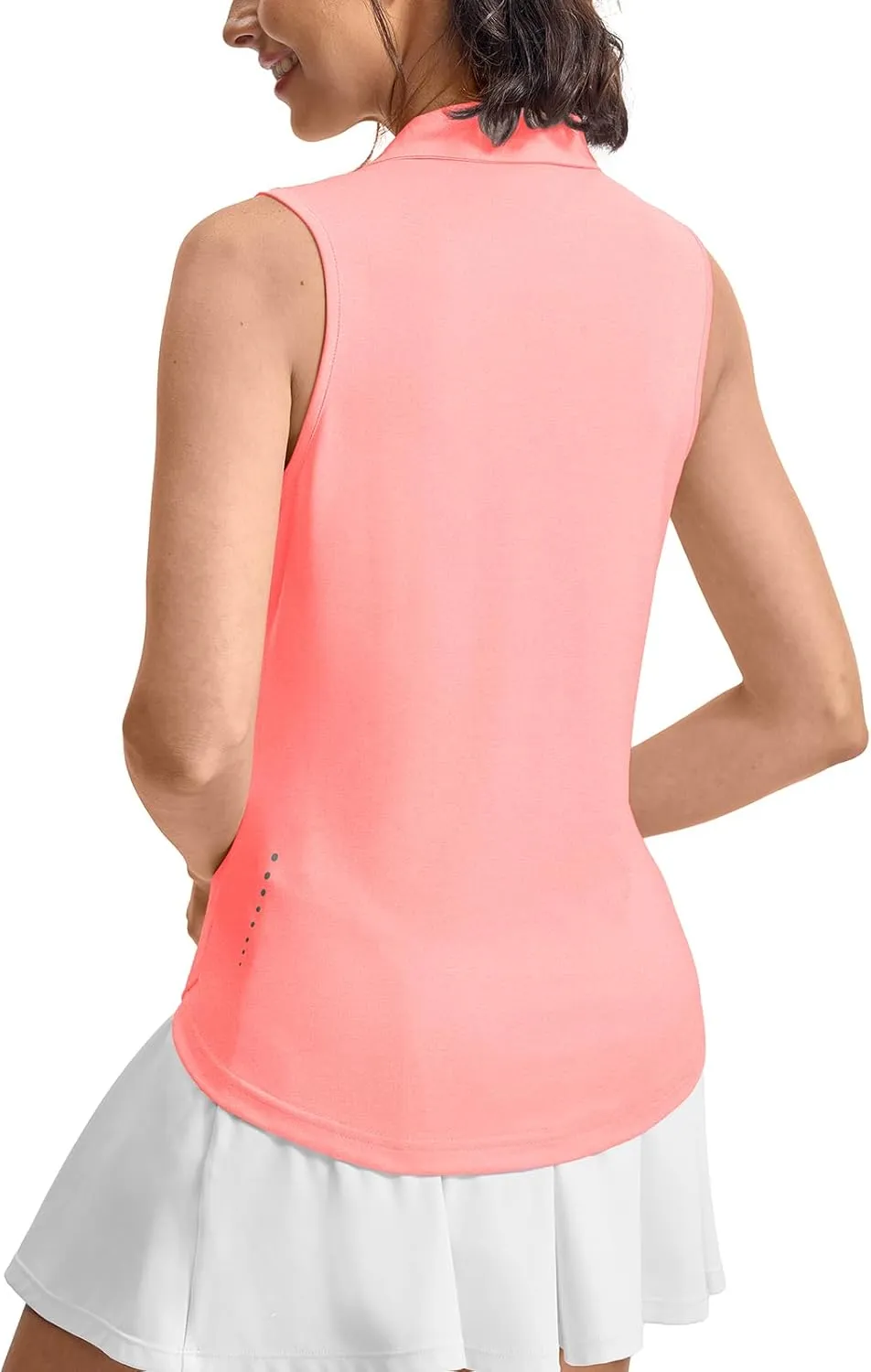 Rdruko Women's Sleeveless Golf Polo Shirts V-Neck Collared Tennis Quick Dry UPF 50  Lightweight Athletic Tank Tops