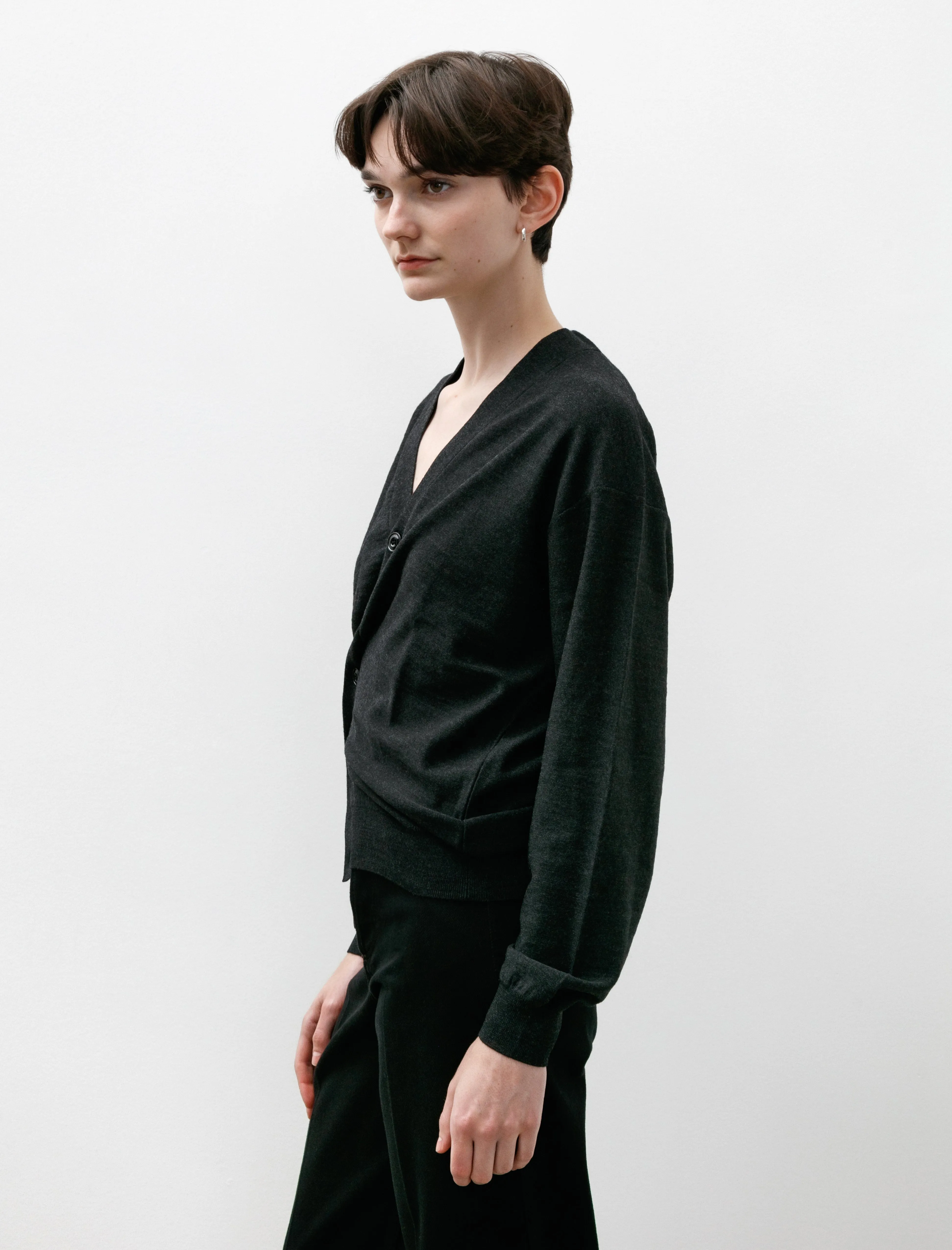 Relaxed Twisted Cardigan Anthracite