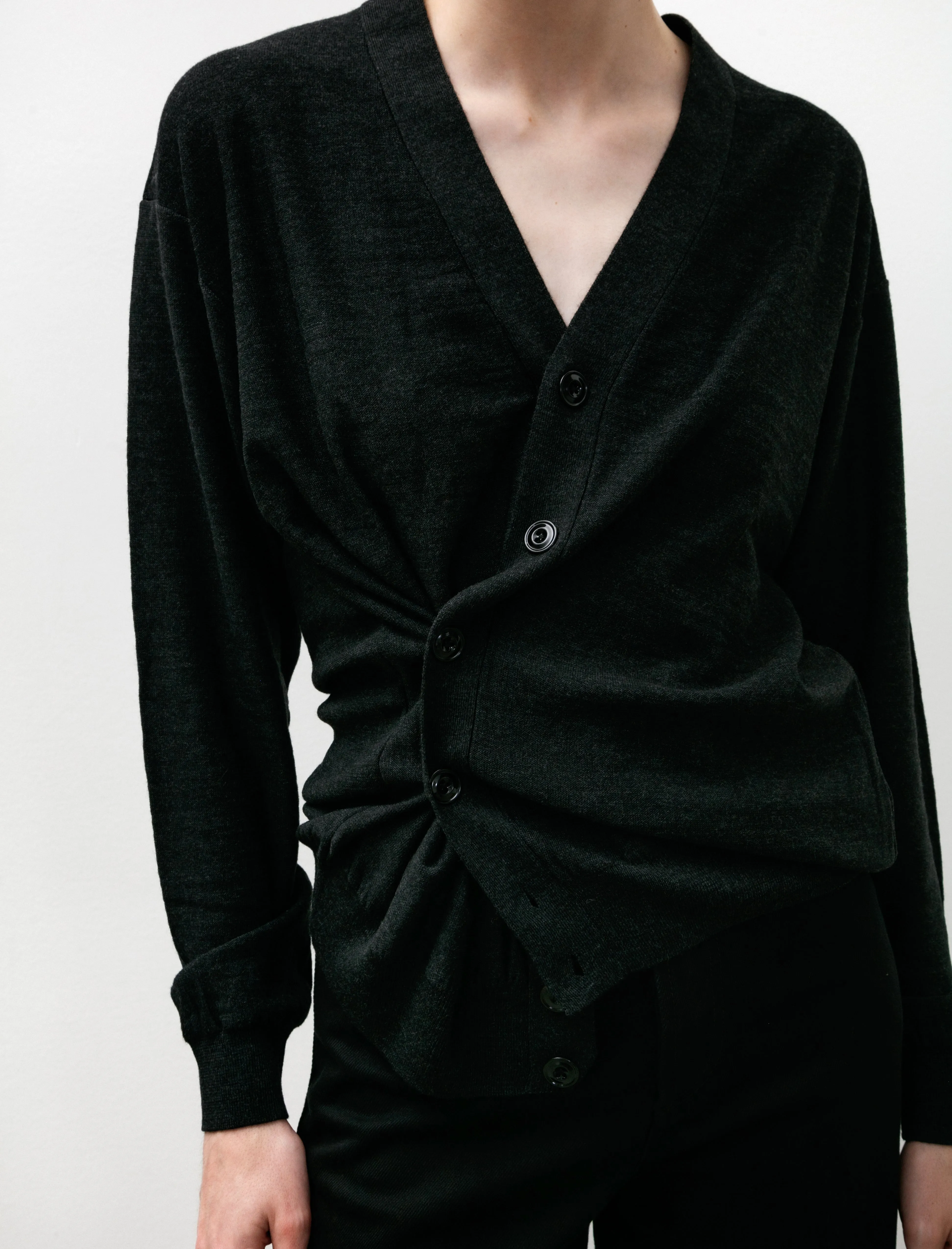Relaxed Twisted Cardigan Anthracite