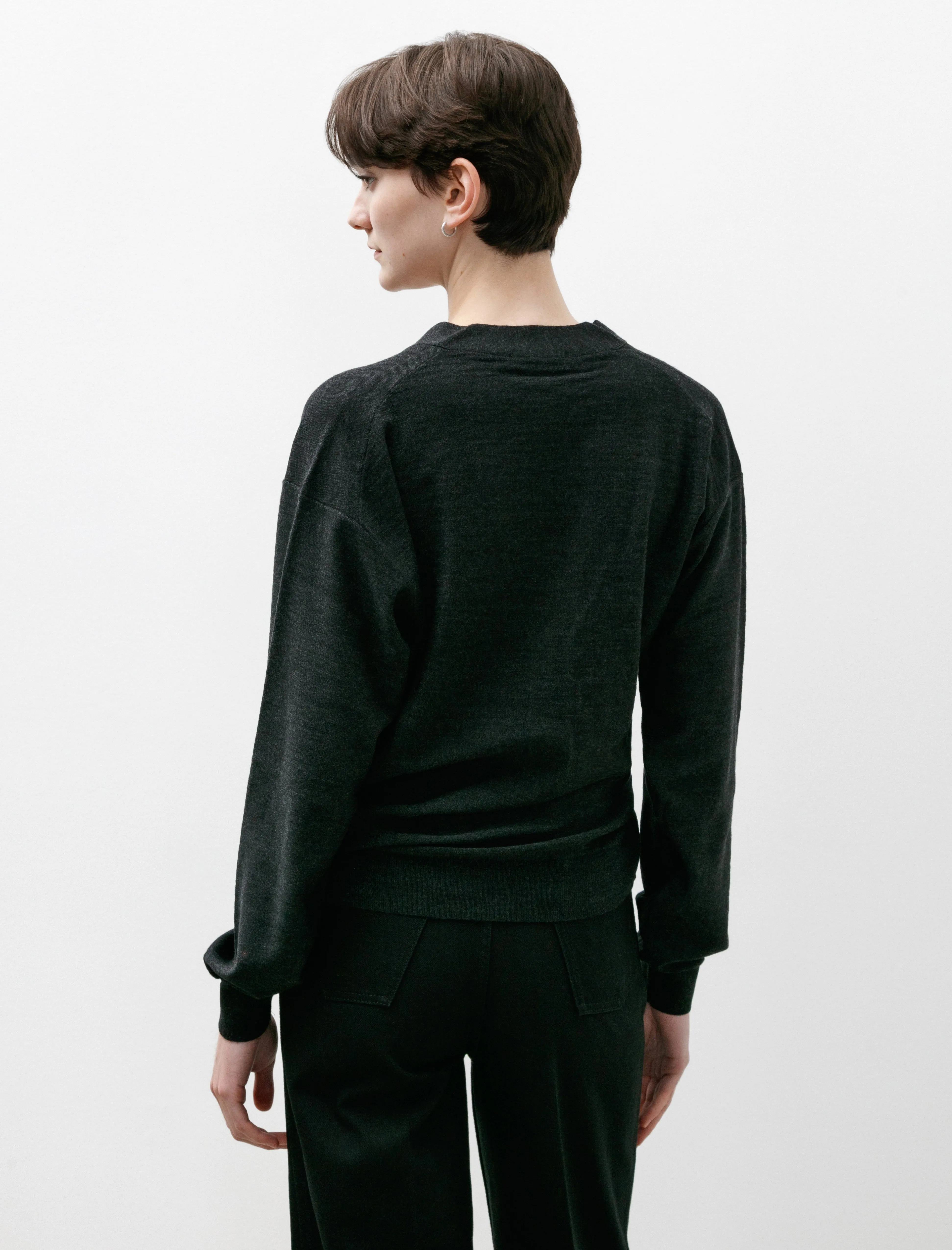 Relaxed Twisted Cardigan Anthracite
