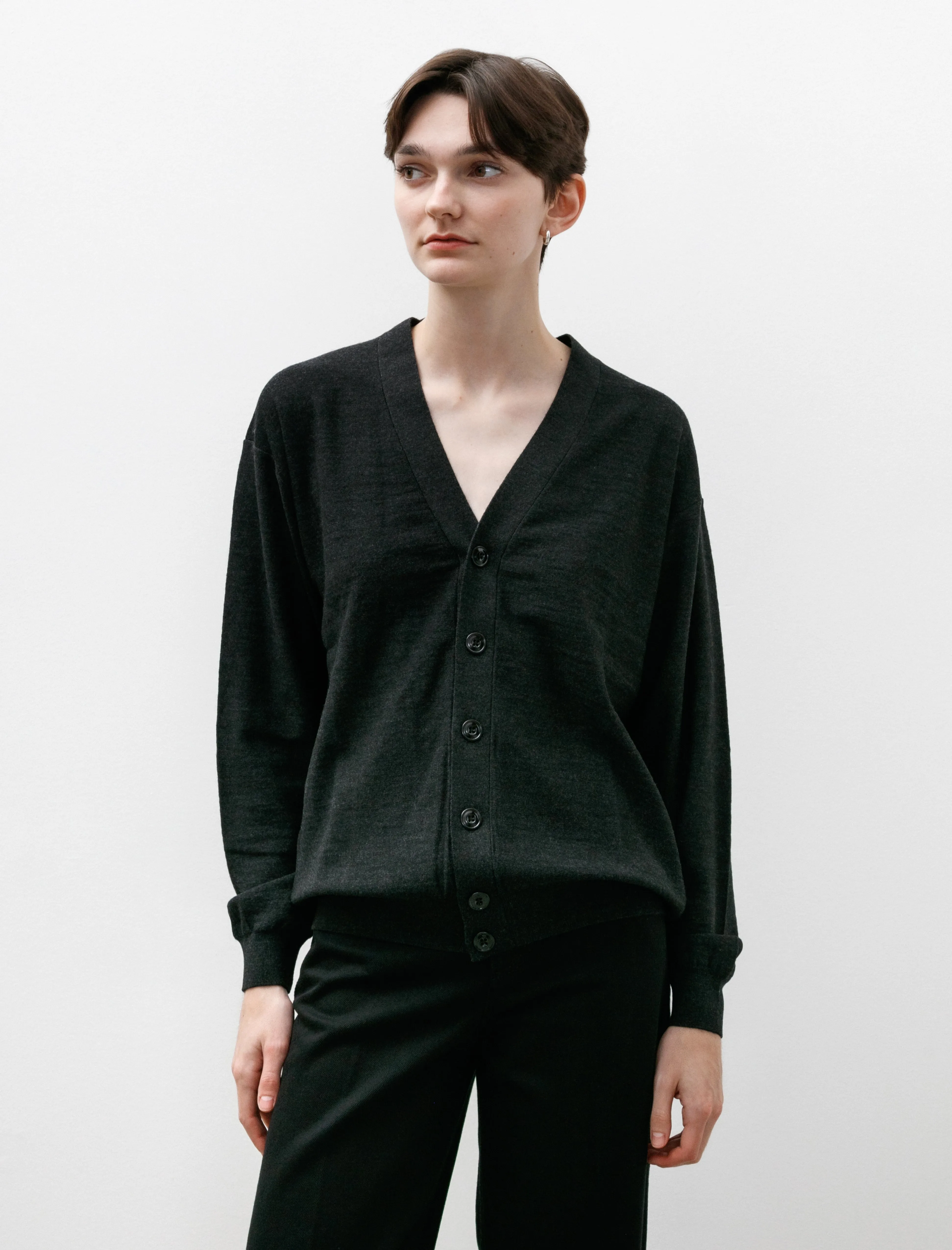 Relaxed Twisted Cardigan Anthracite