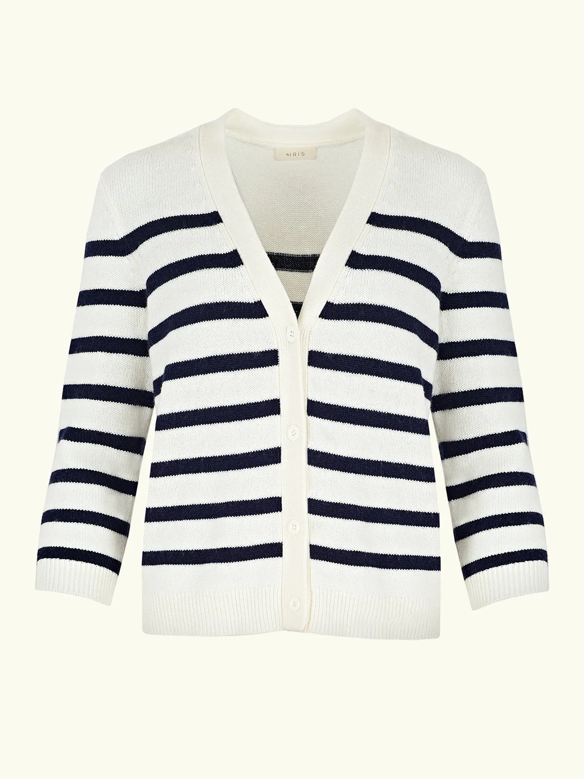 Thea Stripe Cardigan - White