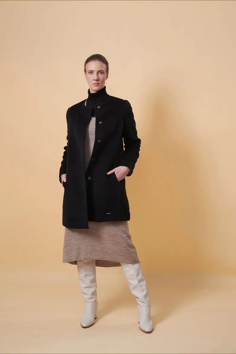 Uazu Coat Baby Alpaca & Wool Color Black