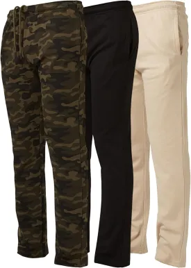 Ultra Performance 3 Pack Mens Sweatpants, Wide Leg Open Bottom Lounge Sweat Pants for Men