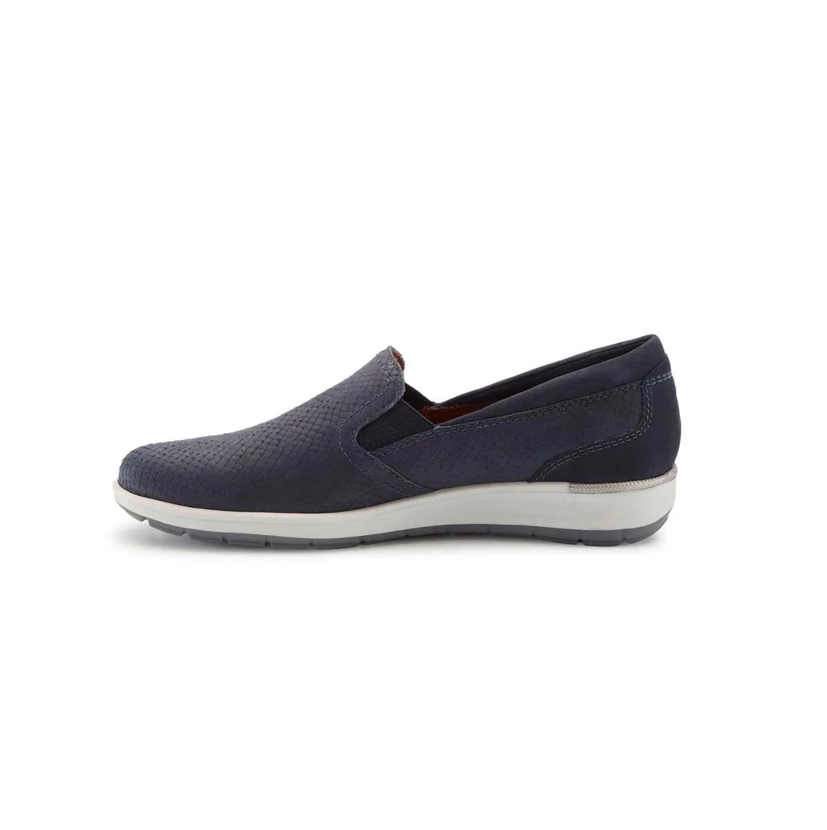 Walking Cradles Wc Orleans Women Casual Sneaker In Navy Snakeprint/nubuck